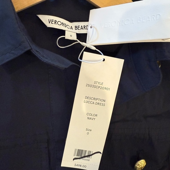 Veronica Beard Blue Lucca Cotton Sheath Mini Dress with Polo Collar - Picture 10 of 12